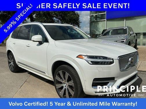Crystal White Metallic 2024 Volvo XC90 B6 Plus Bright Theme 6-Seater