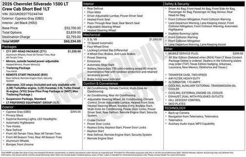 Cypress 2026 Chevrolet Silverado 1500 LT