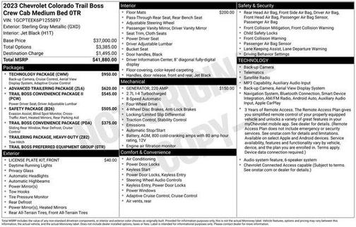 Sterling Gray Metallic 2023 Chevrolet Colorado Trail Boss