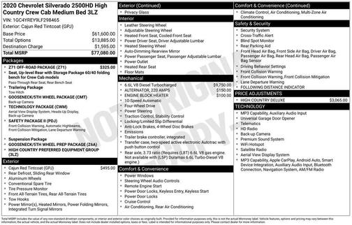 Cajun Red Tintcoat 2020 Chevrolet Silverado 2500 High Country