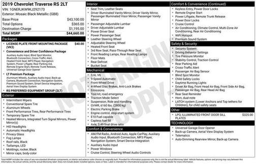 2019 Chevrolet Traverse RS
