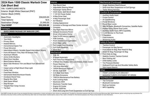 Bright White Clearcoat 2024 RAM 1500 Classic SLT