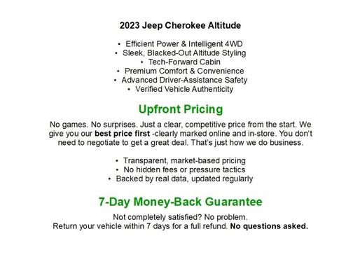 Diamond Black 2023 Jeep Cherokee Altitude Lux