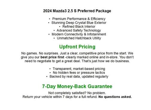 Deep Crystal Blue Mica 2024 Mazda Mazda3 FWD w/Preferred Package