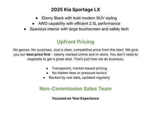 Ebony Black 2025 Kia Sportage LX