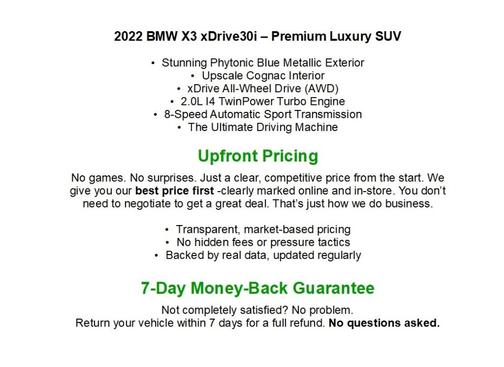 Phytonic Blue Metallic 2022 BMW X3 xDrive30i