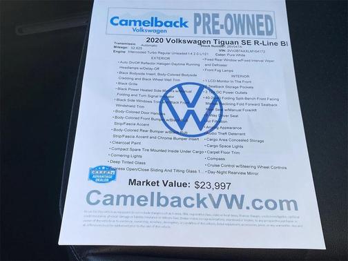 2020 Volkswagen Tiguan 2.0T SE R-Line Black 4MOTION