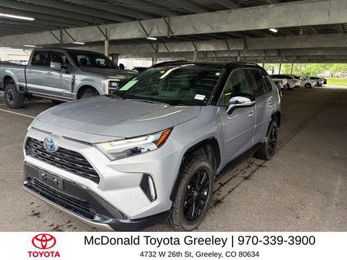 Silver Sky Metallic/Midnight Black Metallic 2022 Toyota RAV4 Hybrid SE