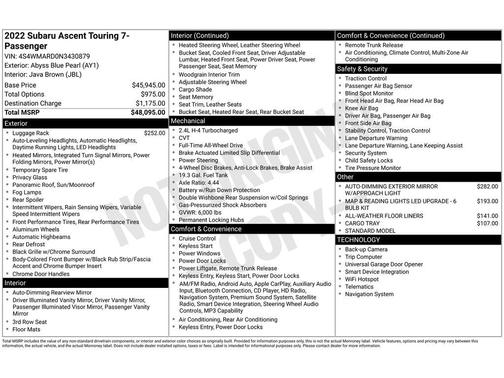2022 Subaru Ascent Touring