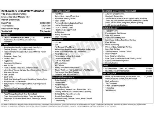 Ice Silver Metallic 2025 Subaru Crosstrek Wilderness