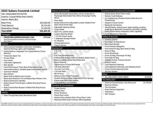 2025 Subaru Crosstrek Limited