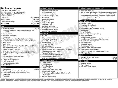 2025 Subaru Impreza Base