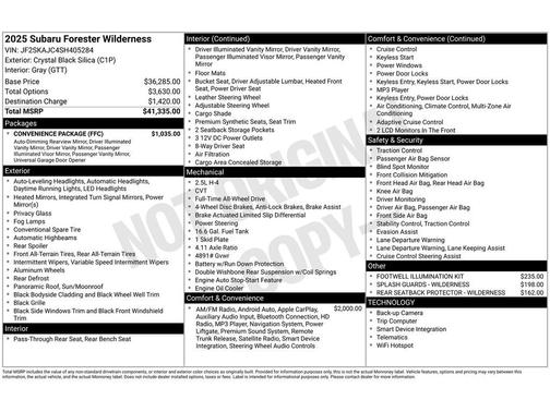2025 Subaru Forester Wilderness