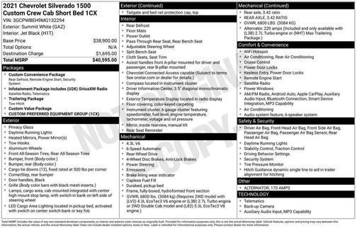 2021 Chevrolet Silverado 1500 Custom