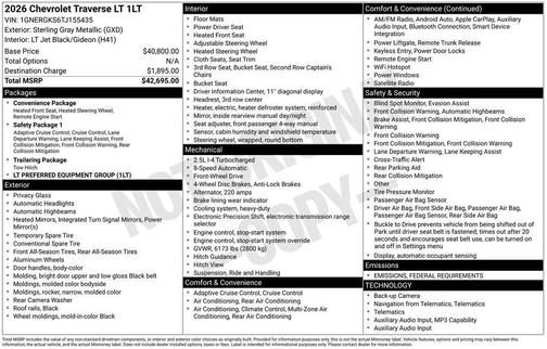 2026 Chevrolet Traverse LT