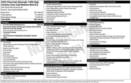2020 Chevrolet Silverado 1500 High Country