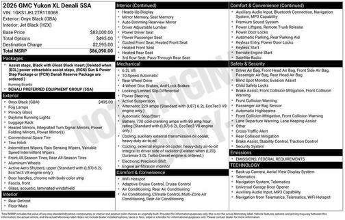 2026 GMC Yukon XL Denali