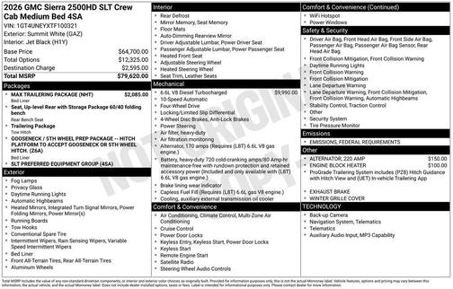 2026 GMC Sierra 2500 SLT