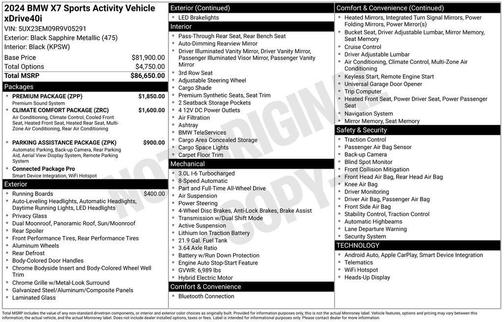 2024 BMW X7 xDrive40i