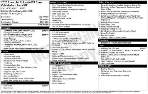 2026 Chevrolet Colorado WT