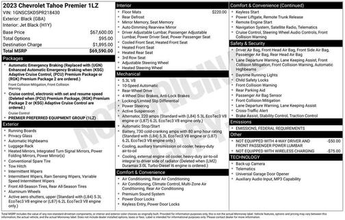 2023 Chevrolet Tahoe Premier