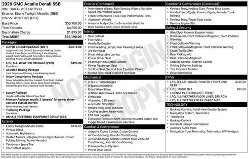 2026 GMC Acadia Denali