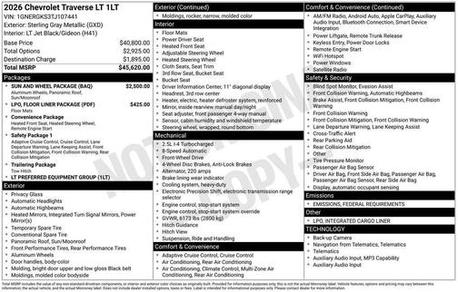 2026 Chevrolet Traverse LT