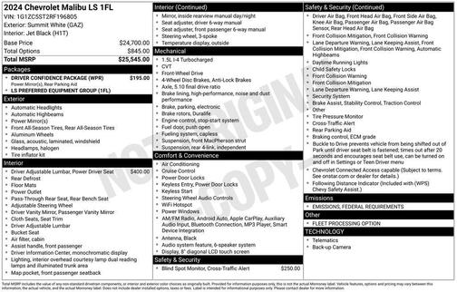2024 Chevrolet Malibu 1FL