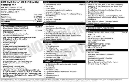 2026 GMC Sierra 1500 SLT