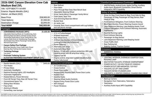 2026 GMC Canyon Elevation