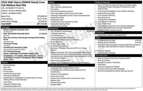 2026 GMC Sierra 2500 Denali
