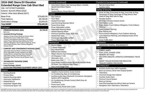 2026 GMC Sierra EV Elevation