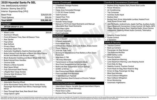 2020 Hyundai SANTA FE 2.4 SEL