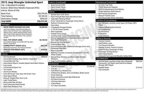 2015 Jeep Wrangler Unlimited Sport