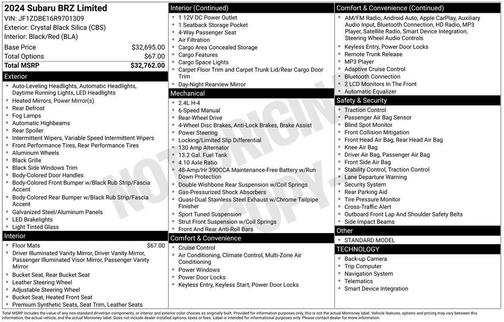 2024 Subaru BRZ Limited