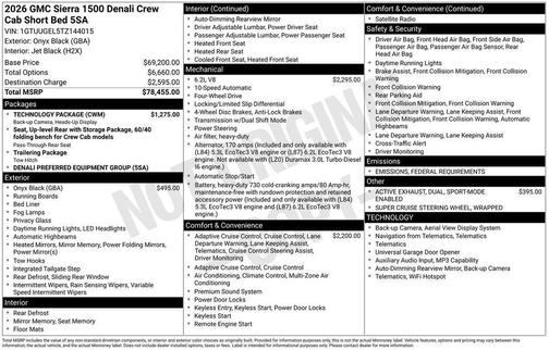 2026 GMC Sierra 1500 Denali