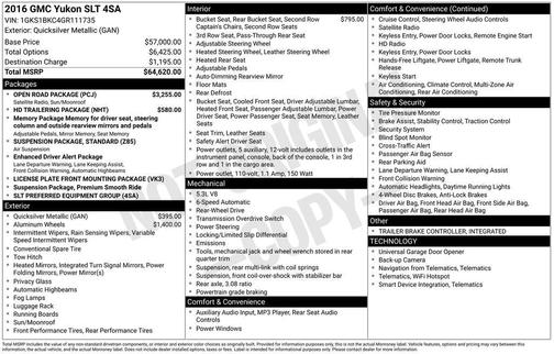 2016 GMC Yukon SLT