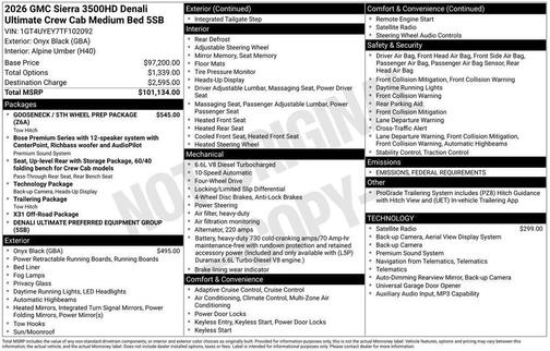 2026 GMC Sierra 3500 Denali Ultimate