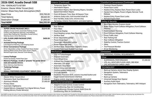 2026 GMC Acadia Denali