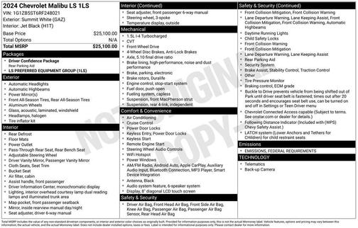 2024 Chevrolet Malibu 1LS