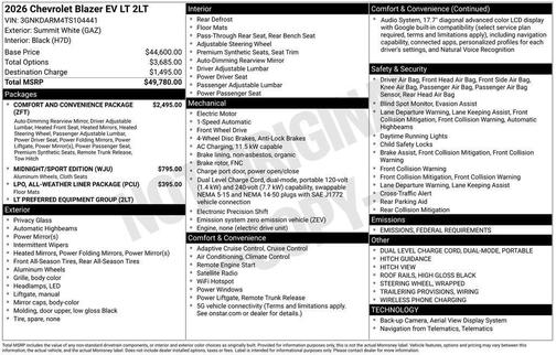2026 Chevrolet Blazer EV LT