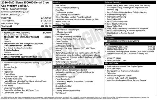 2026 GMC Sierra 3500 Denali