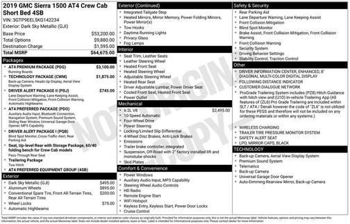 2019 GMC Sierra 1500 AT4