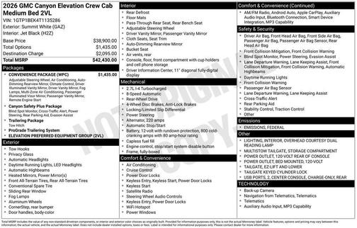 2026 GMC Canyon Elevation