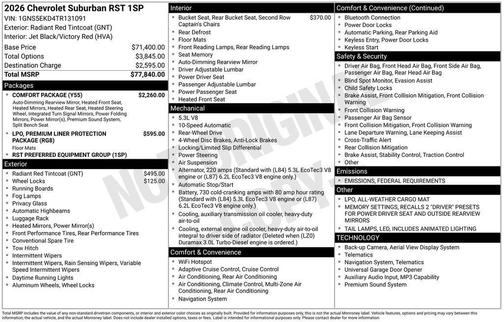 2026 Chevrolet Suburban RST