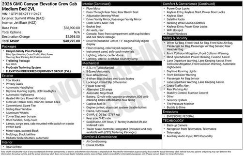 2026 GMC Canyon Elevation