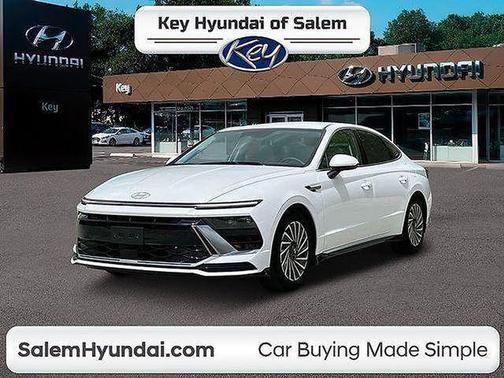 Serenity White 2025 Hyundai SONATA Hybrid SE