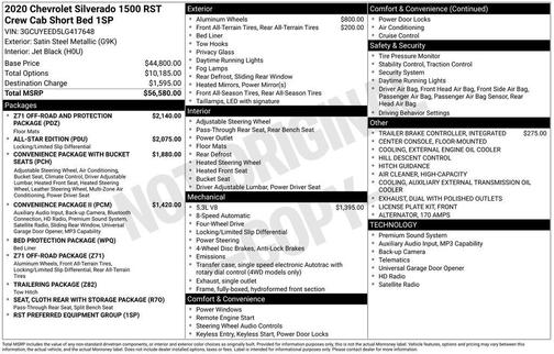 Satin Steel Metallic 2020 Chevrolet Silverado 1500 RST