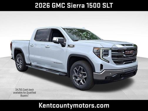 Glacier White Tricoat 2026 GMC Sierra 1500 SLT