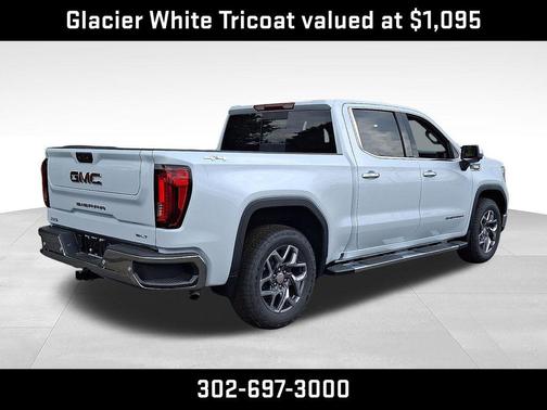 Glacier White Tricoat 2026 GMC Sierra 1500 SLT